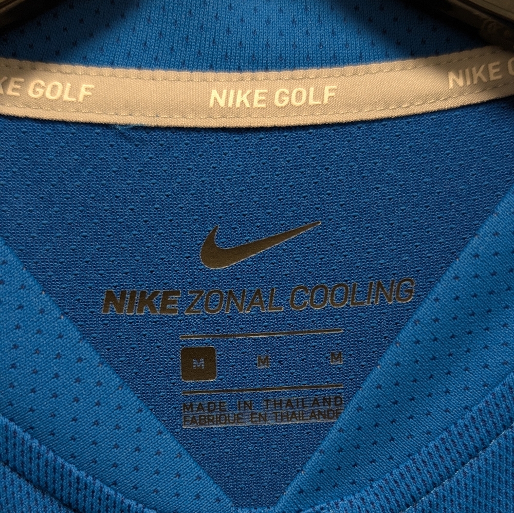 Nike Zonal Cooling Polo Men's M Stripe Blue Nebula Golf Vacation Resort - Picture 7 of 13